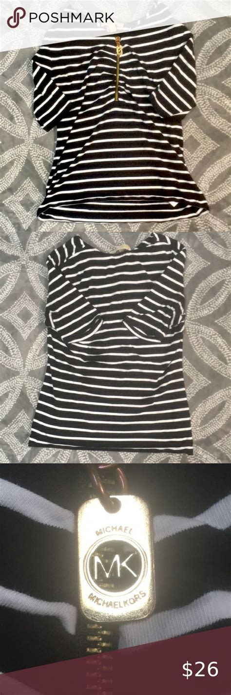 michael kors black and white striped dress